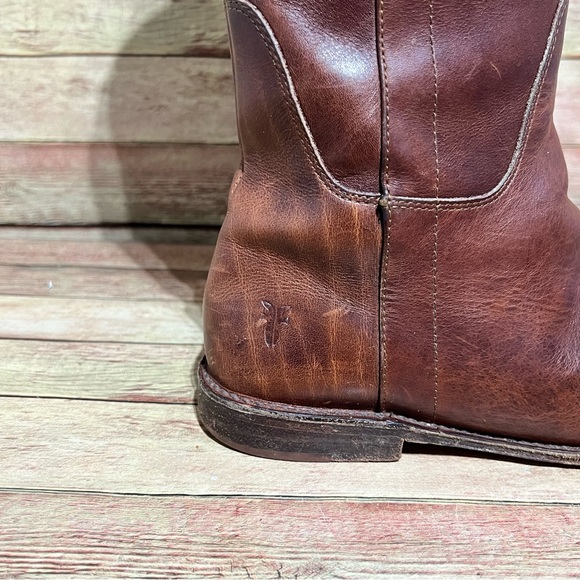 Frye Brown Leather Paige Tall Riding Boots - Picture 5 of 11